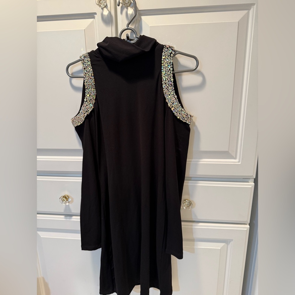 Alice + Olivia DELORA EMBELLISHED SHOULDER CUT OUT MINI DRESS 6 WORN ONCE - Picture 6 of 7